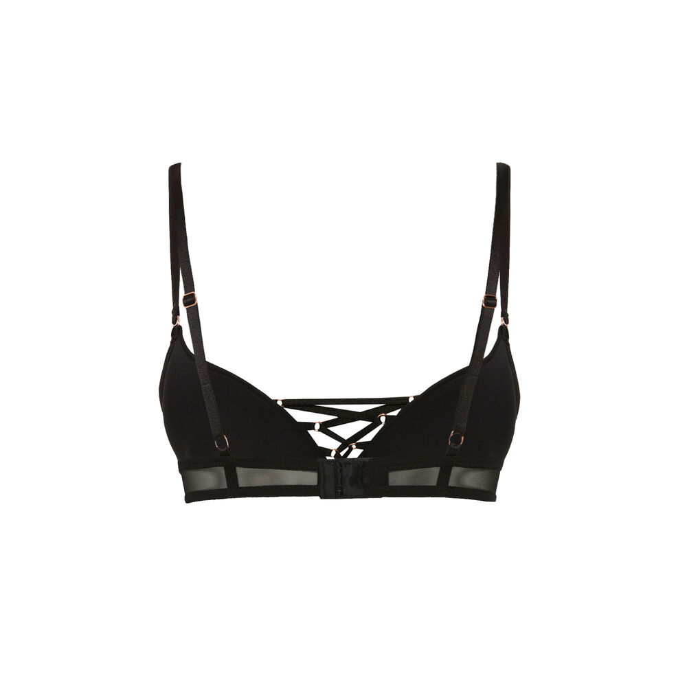 Lace ultra push-up bra with straps - black black.