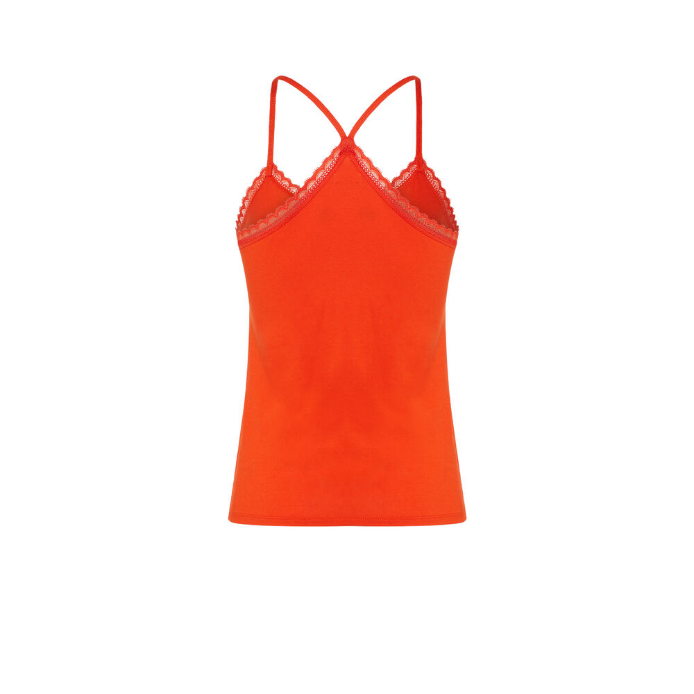 Jersey top with spaghetti straps - red red.