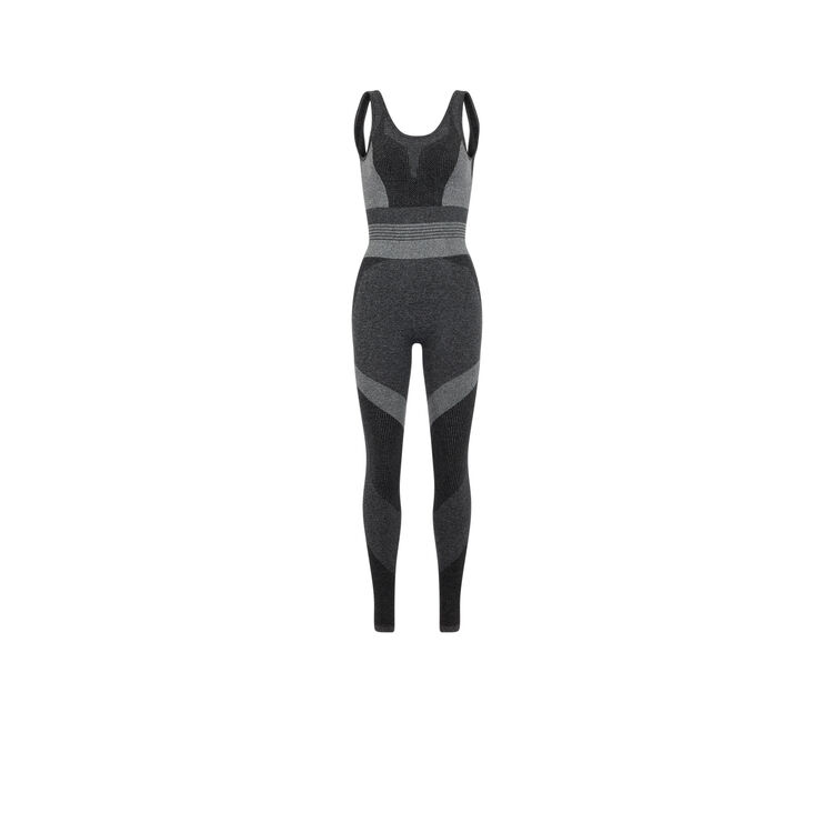 Sport-jumpsuit ohne nähte seamblockiz dunkelgrau.