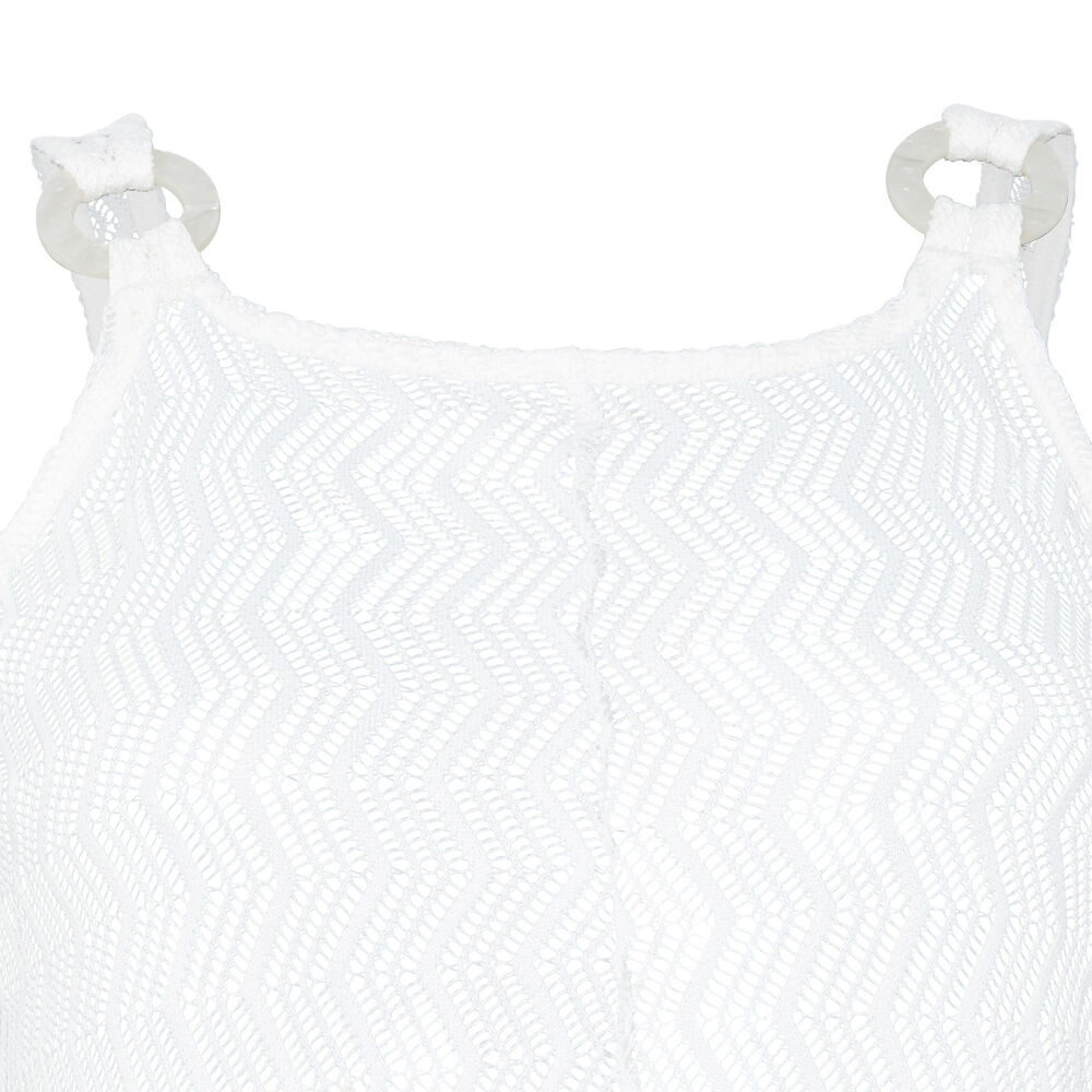 Perforated lace playsuit - off-white off-white.