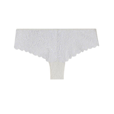 floral lace shorty with ring detail - ecru;