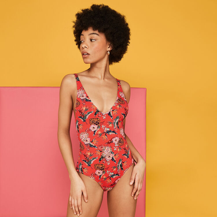 Spaniz coral red swimsuit pink.
