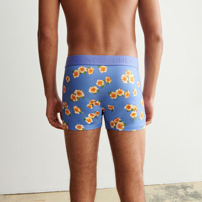 vintage flower pattern boxers - light blue;