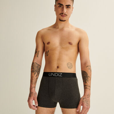 boxers with "modèle de perfection" slogan - dark grey;
