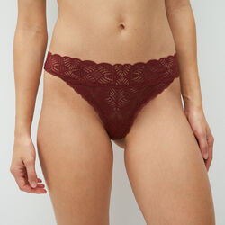 lace thong - burgundy