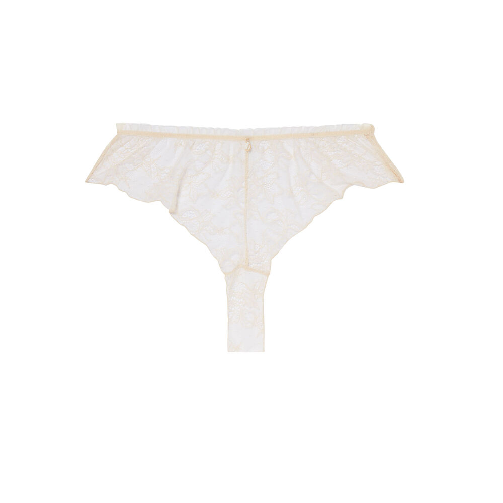 Fine lace high-waisted shorty - off-white off-white.