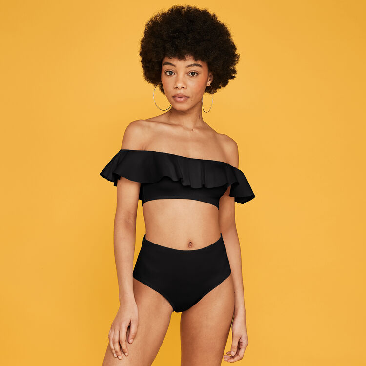 Sabliz black cold-shoulder top black.