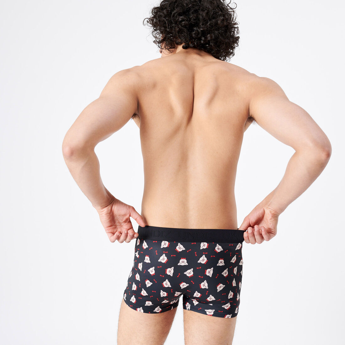 boxers with pig print;