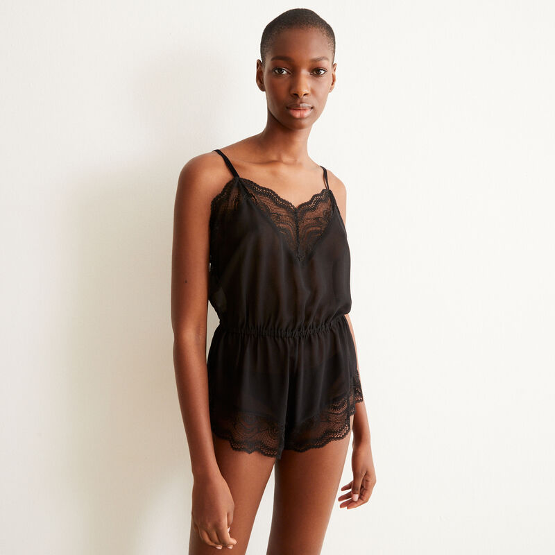 lace playsuit - black lace playsuit - black;