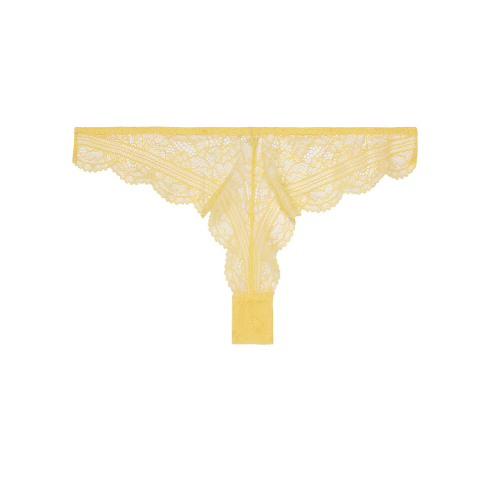 Lace tanga - yellow yellow.