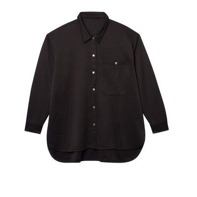 pikowana koszula - czarna;