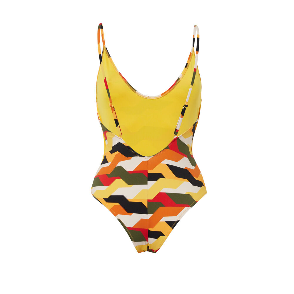 One-piece vintage swimsuit - yellow yellow.