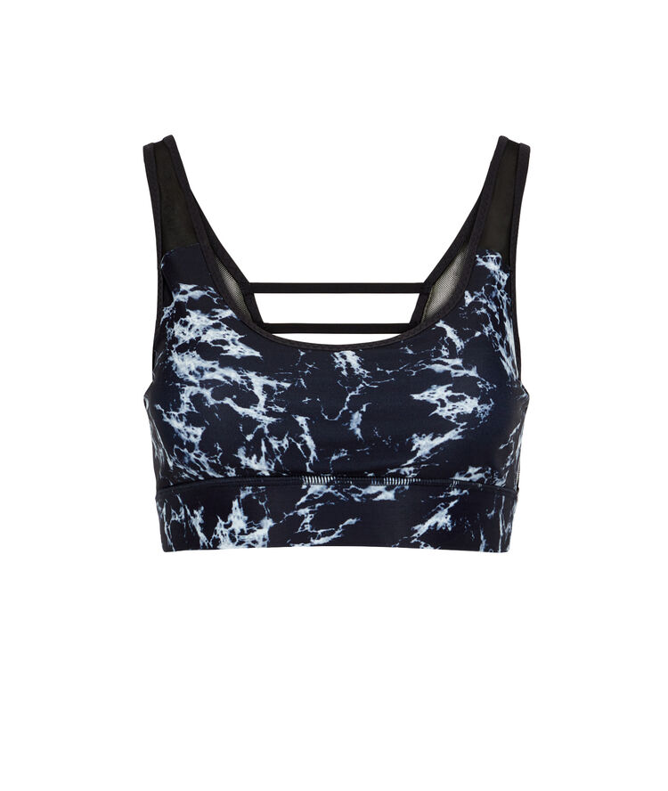 Supermarbliz marble print sports bra black.
