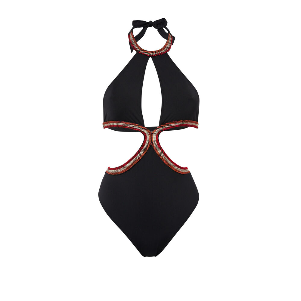 Cutaway one-piece swimsuit - black - black - Undiz