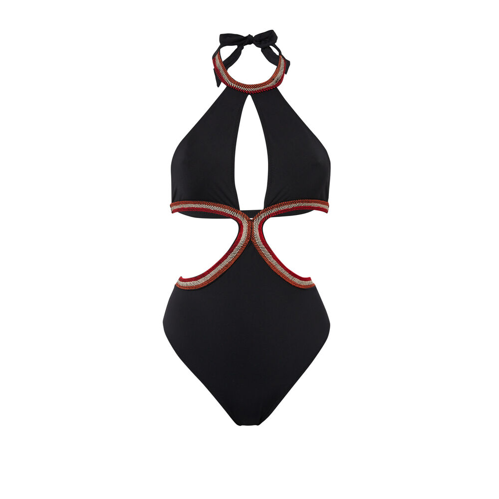 Cutaway one-piece swimsuit - black black.