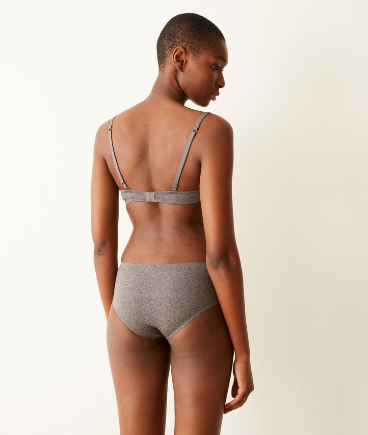 Micro marled grey padded bra grey.