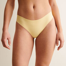 microfibre and lace briefs - pale yellow