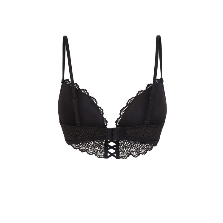 Mahaliz black push-up bustier bra black.