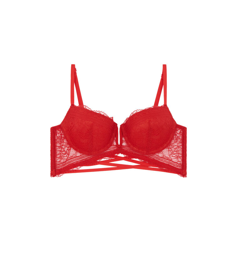 Everydayiz padded bustier bra red.