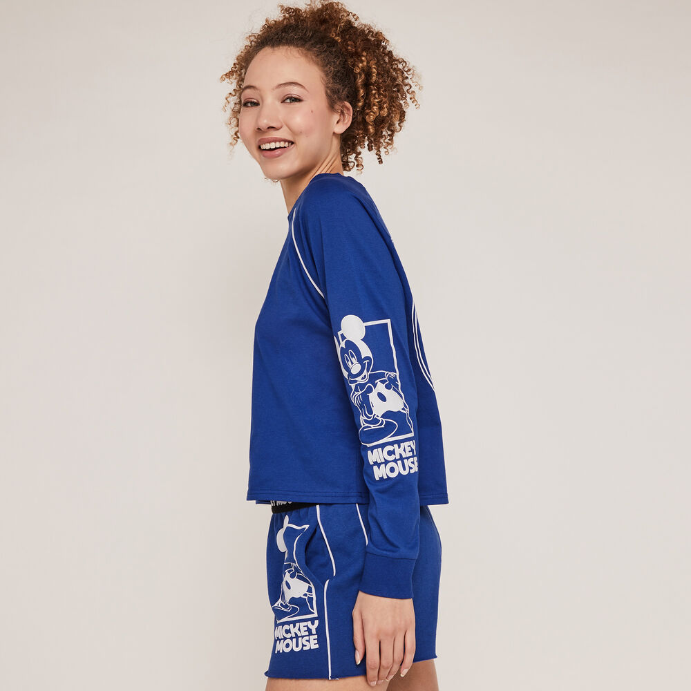 Mickey print top - blue blue.