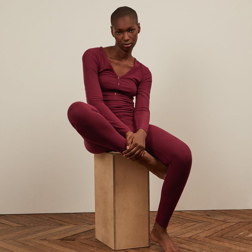 Long-sleeved top - burgundy burgundy.