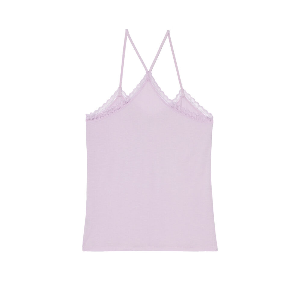Jersey top with spaghetti straps - lilac purple.