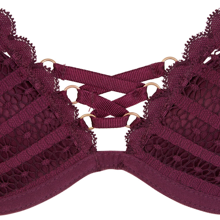 Modiz bordeaux foulard push-up bra red.