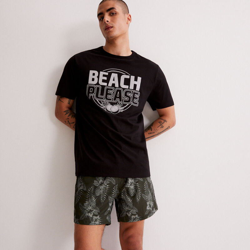 beach please T-shirt - black beach please T-shirt - black;