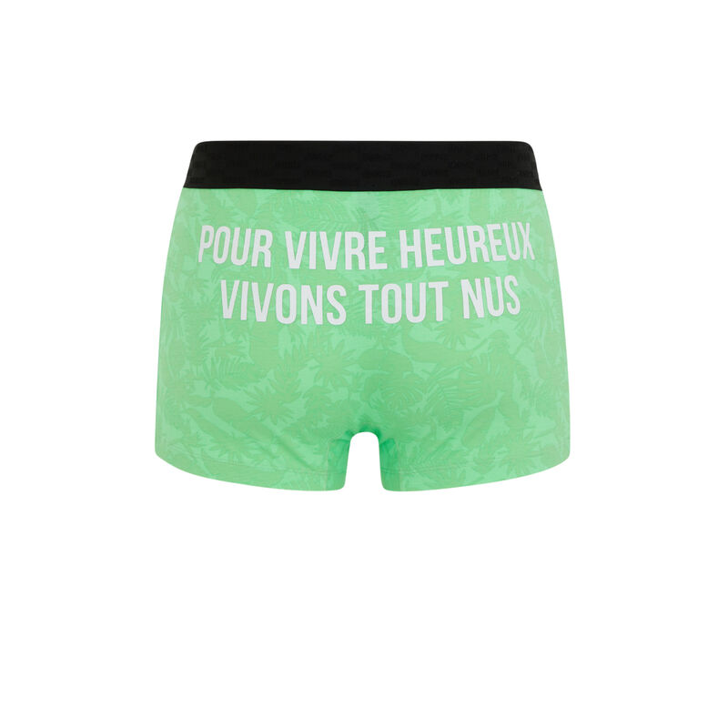 Cotton boxers with slogan - apple green Cotton boxers with slogan - apple green;