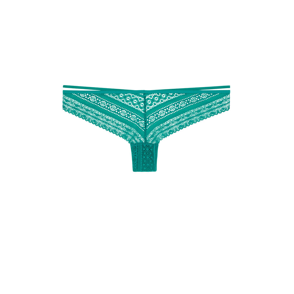 Lace tanga briefs - green green.