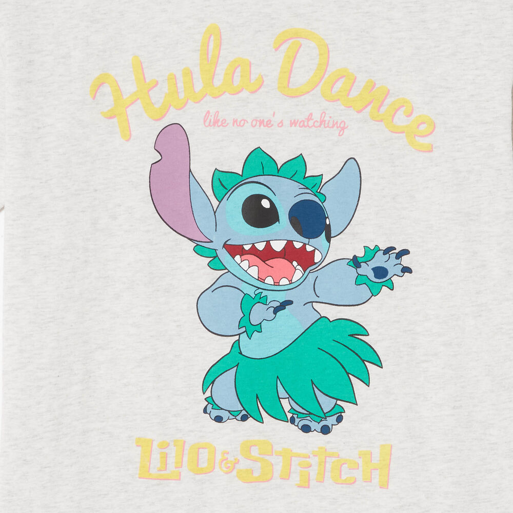 Hula dance stitch print top - cream off-white.