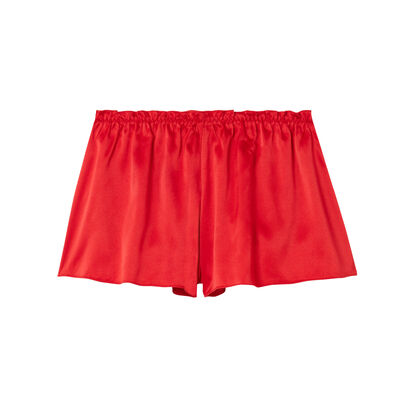 high-waisted satin shorts - red;