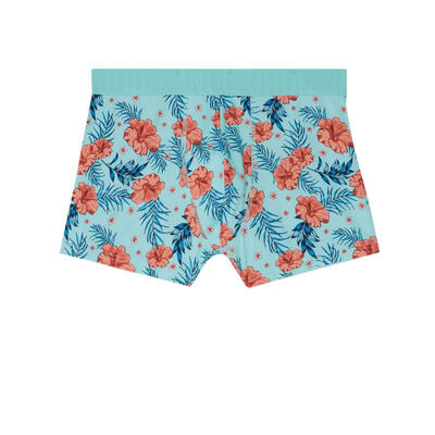 tropical print boxers - turquoise ;
