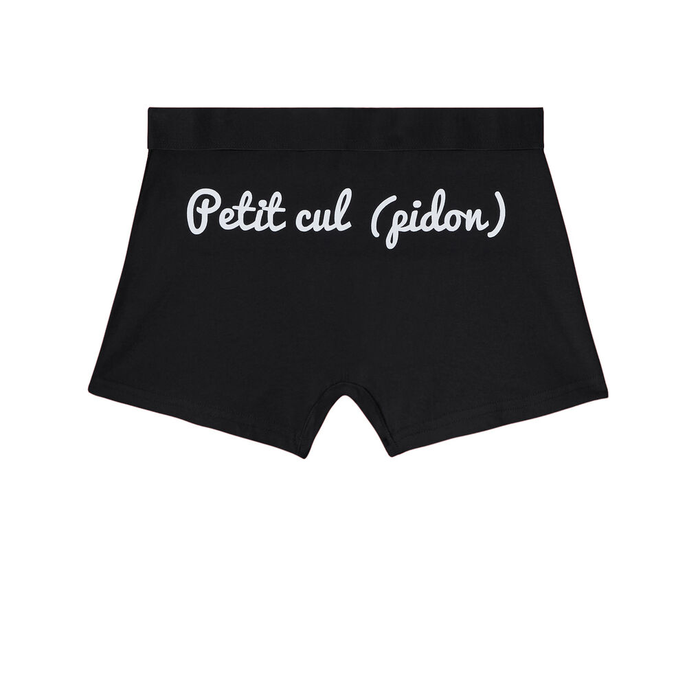 Boxer briefs with p'tit cul(pidon) print - black black.