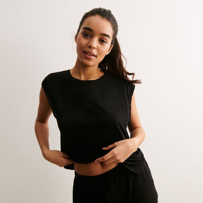 floaty backless top - black;