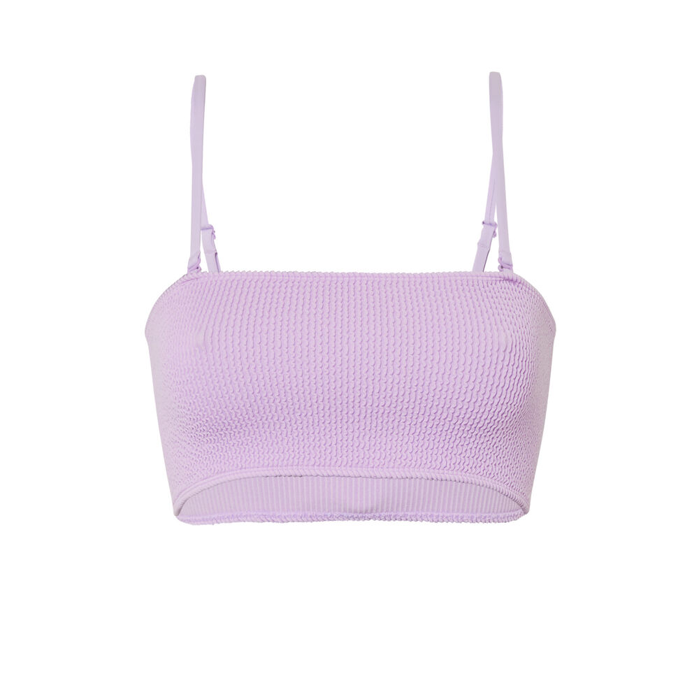 Bustier bandeau bikini top with removable straps - lilac purple.