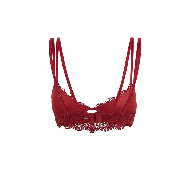 Push-up-bh in bustier-form mit bindebanddetails totoiz bordeauxrot.
