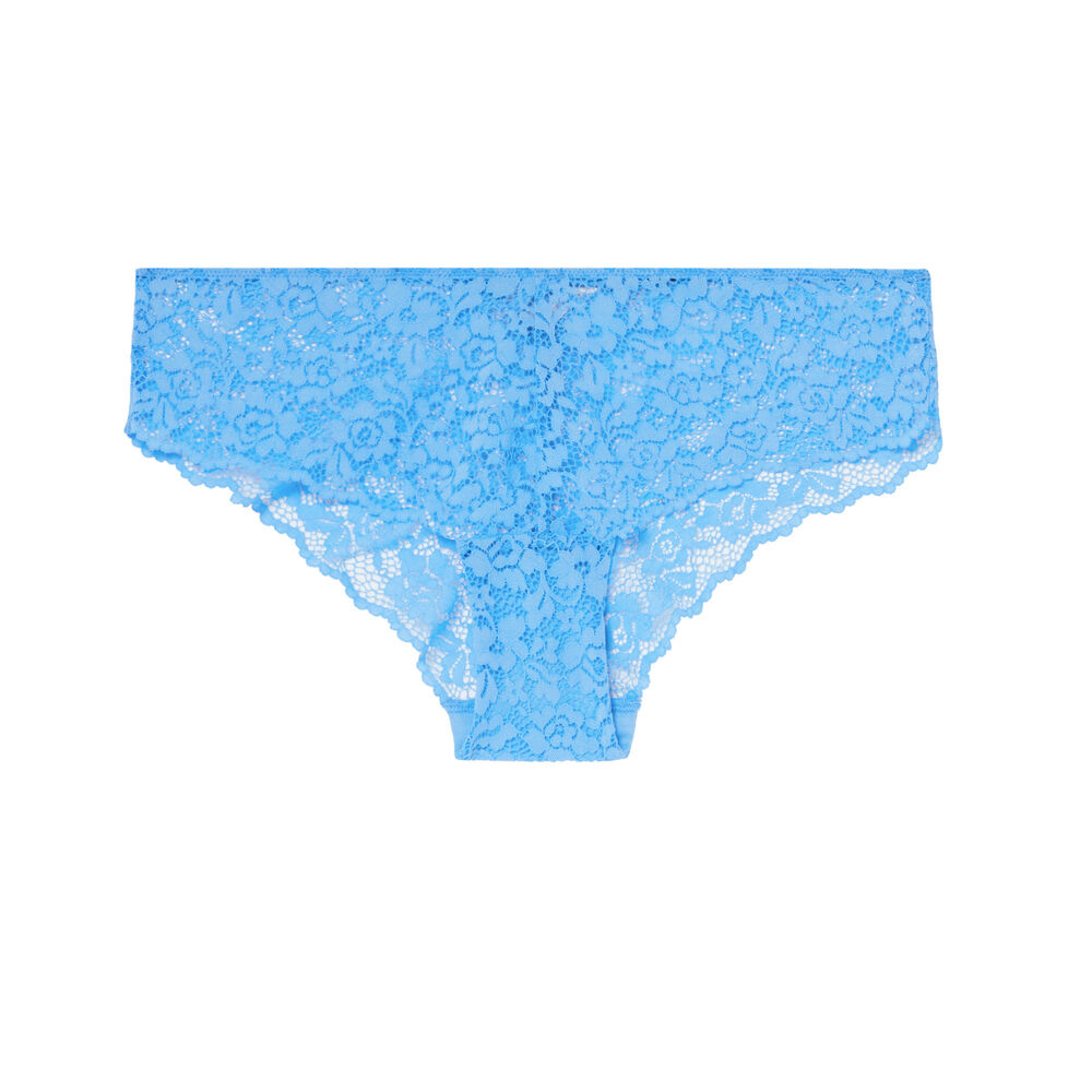 Floral lace shorty - blue blue.