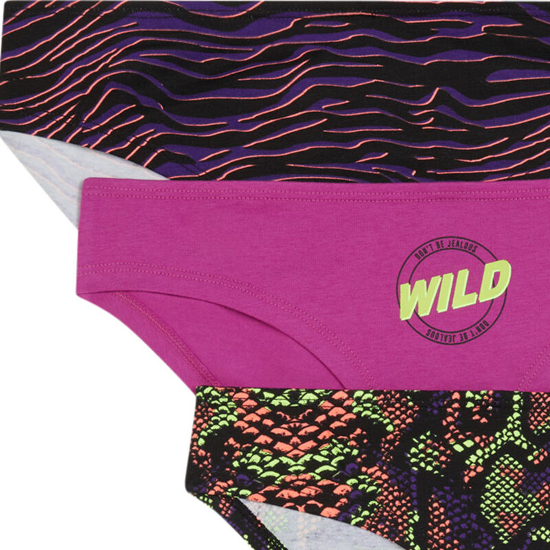 Pack of 3 pairs of knickers with snake print - black Pack of 3 pairs of knickers with snake print - black ;