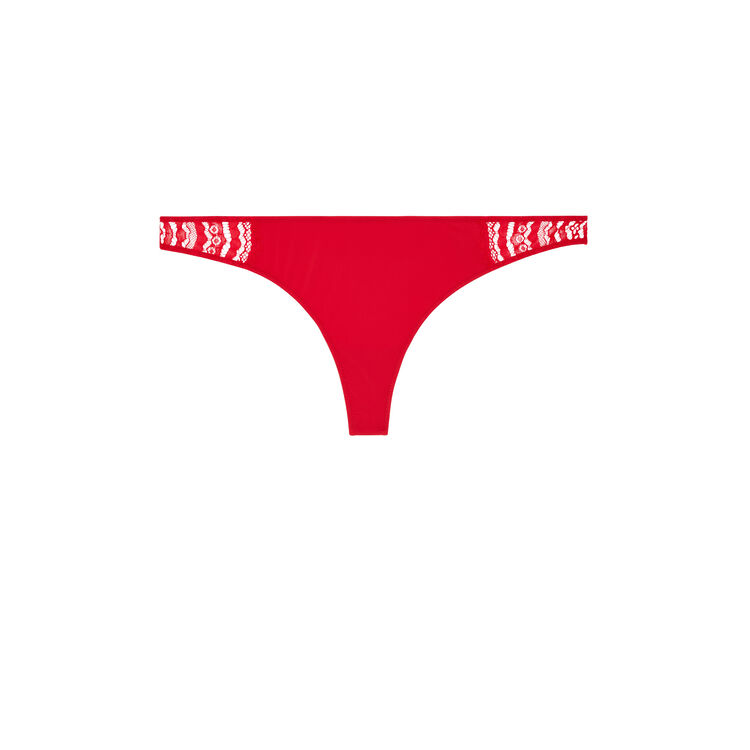Pushwaviz micro/lace tanga briefs red.