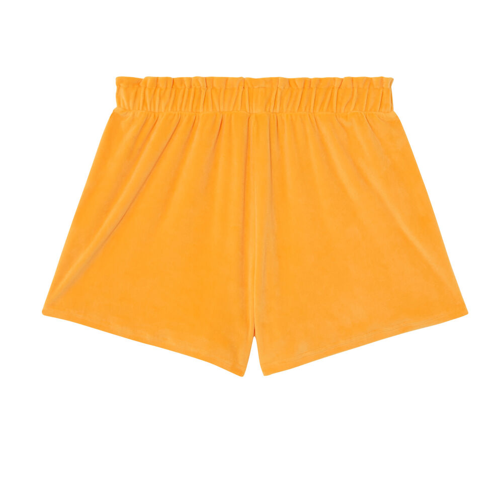 Velour shorts with a gathered waistband - orange orange.