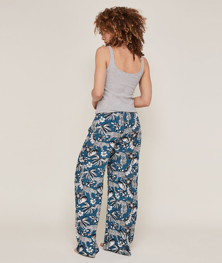 Trousers with floral print - teal teal.