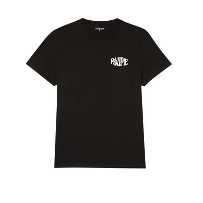 poupie x undiz loose fitting top with logo at back - black


;