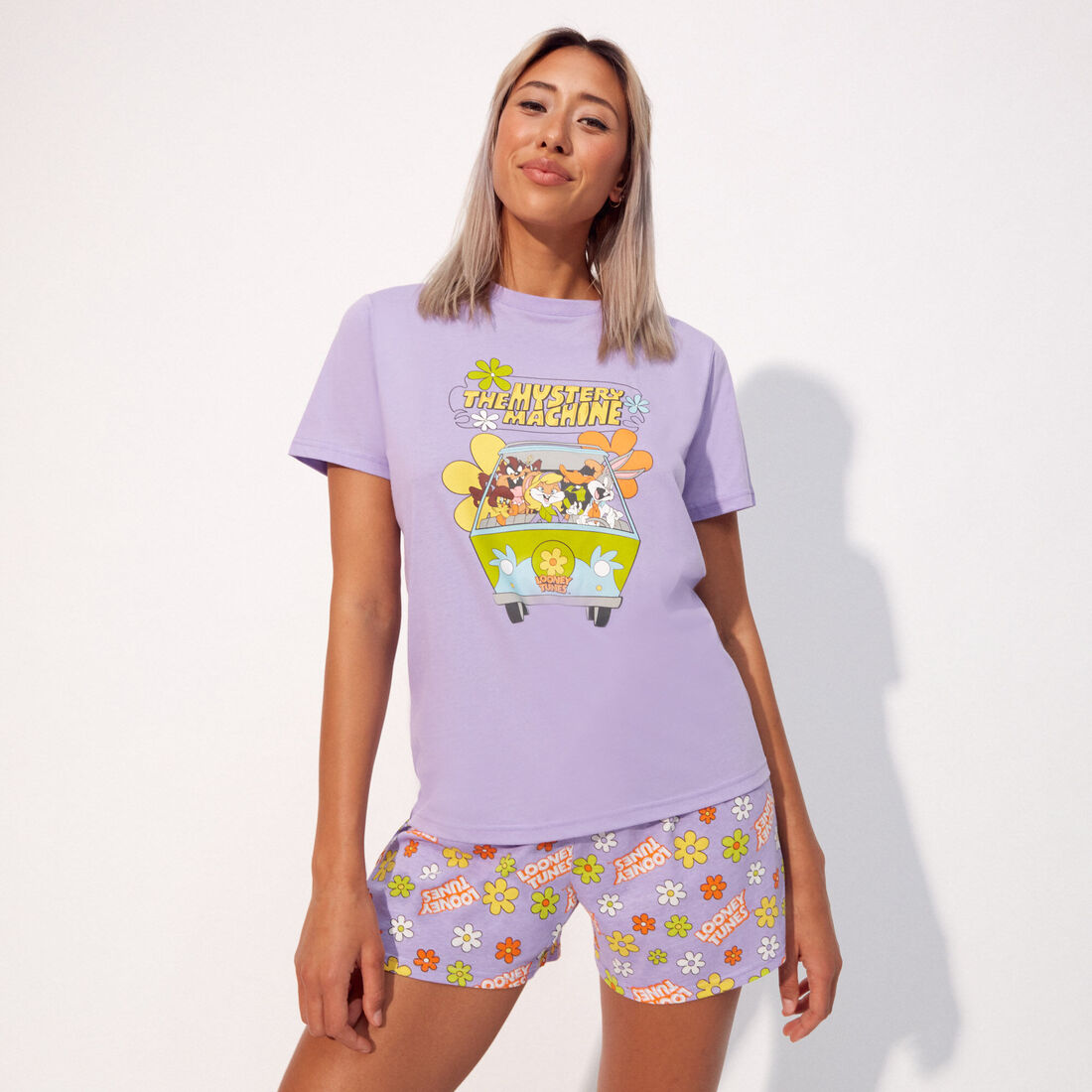 t-shirt manches courtes imprimé Scooby-Doo en coton;