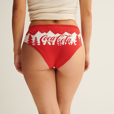 coca cola print hiphuggers - red;