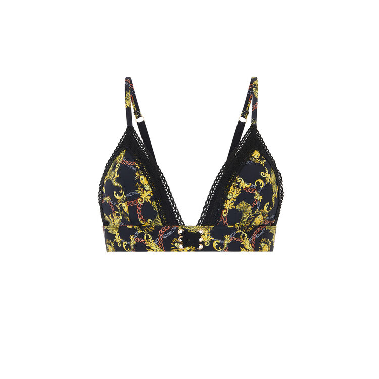 Fleuraliz micro print triangle bra black.