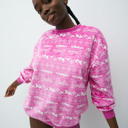 sweatshirt with jacquard print barbie