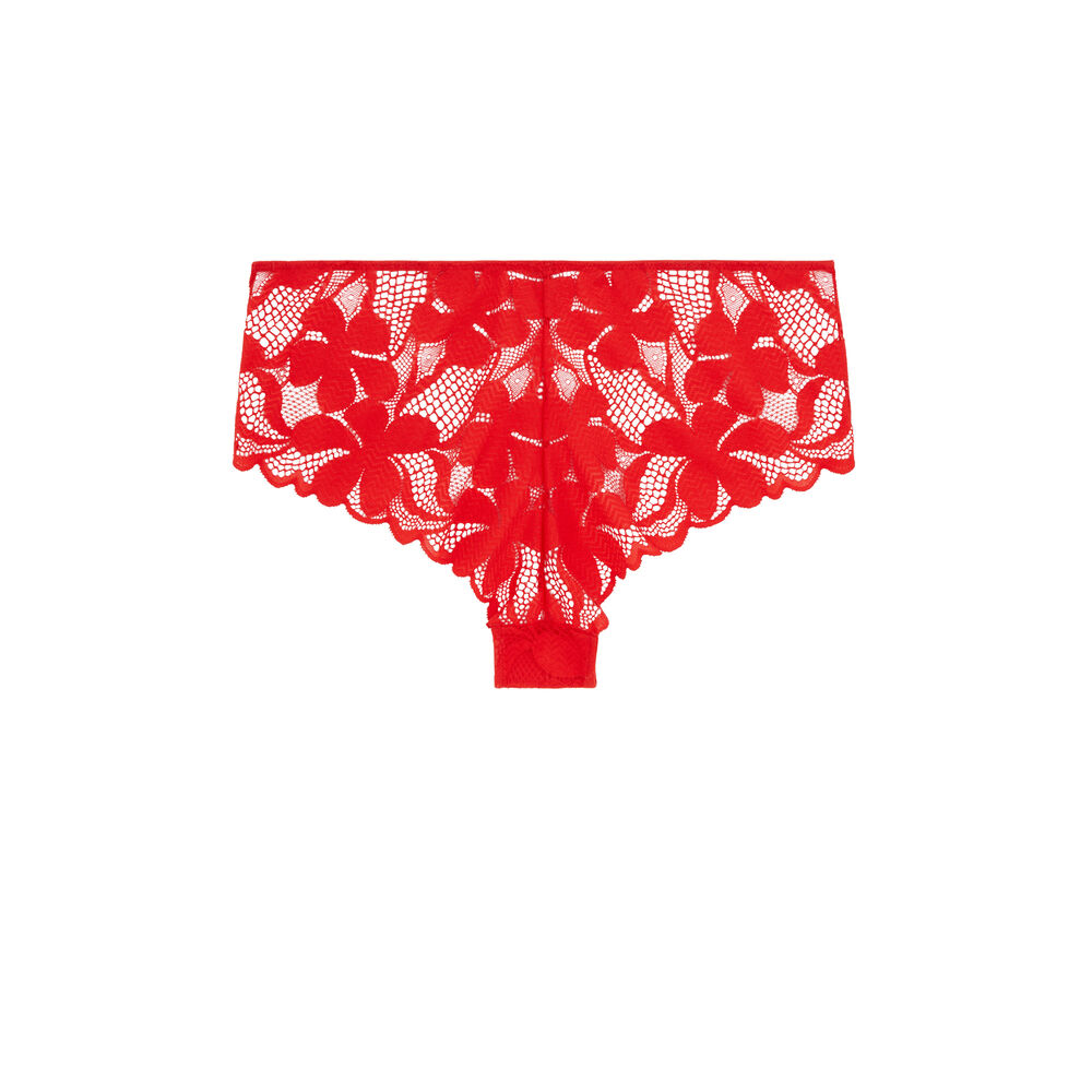Lace high-waisted briefs - red red.