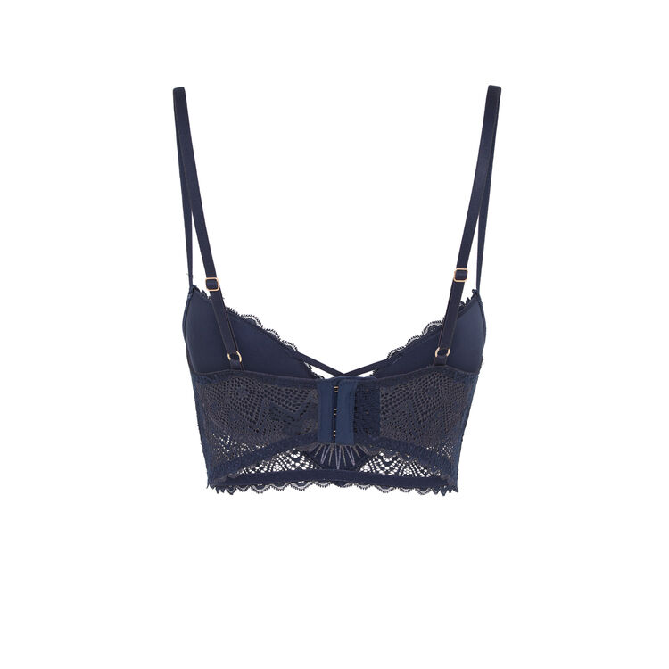 Horoscopiz midnight blue push-up bustier bra blue.