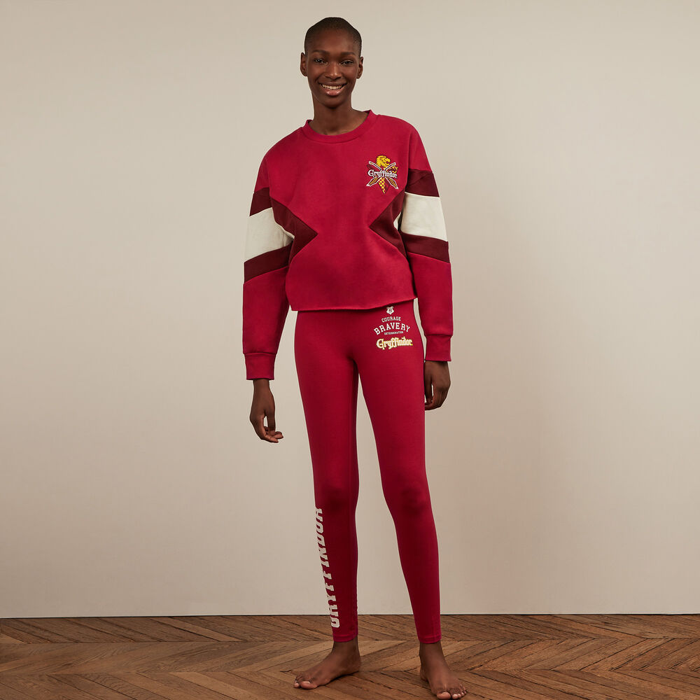 Gryffindor print leggings - burgundy burgundy.